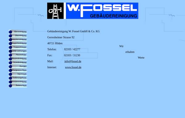 Vorschau von www.fossel.de, Gebäudereinigung W. Fossel GmbH & Co.
