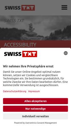 Vorschau der mobilen Webseite www.swisstxt.ch, Swiss TXT
