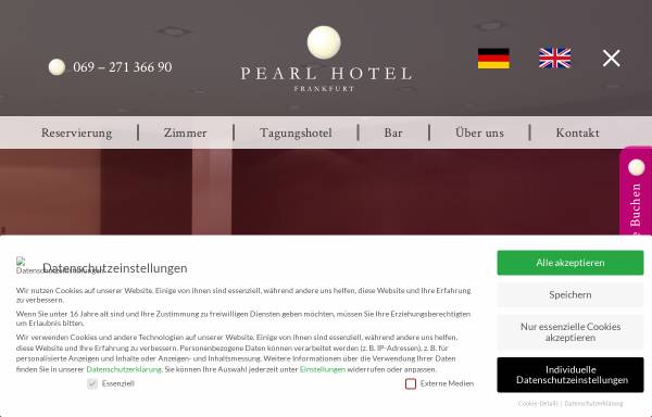 Vorschau von www.pearlhotel.de, Pearl Hotel