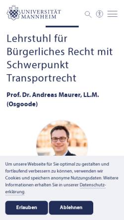 Vorschau der mobilen Webseite www.transportrecht.de, Transportrecht