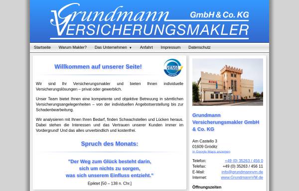Vorschau von www.grundmannvm.de, Grundmann Versicherungsmakler e.K.
