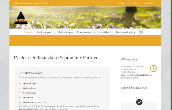 Vorschau von www.schramm-partner-borna.de, Makler und Allfinanzbüro Schramm + Partner