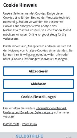 Vorschau der mobilen Webseite www.selbsthilfenetz.de, Selbsthilfenetz NRW