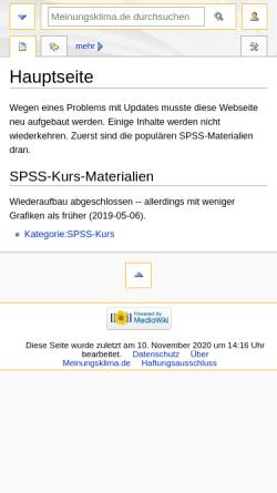 Vorschau der mobilen Webseite www.meinungsklima.de, Meinungsklima