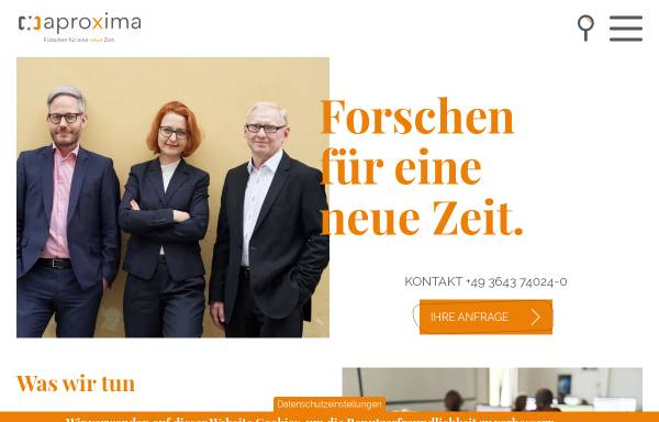 Vorschau von www.aproxima.de, aproxima - Agentur für Markt- und Sozialforschung Weimar