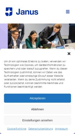 Vorschau der mobilen Webseite janus-consultants.de, Janus Consultants e.V.