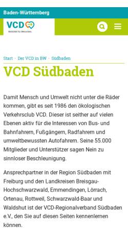 Vorschau der mobilen Webseite www.vcd.org, Verkehrsclub Deutschland