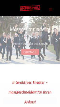 Vorschau der mobilen Webseite www.improphil.ch, Theater Improphil