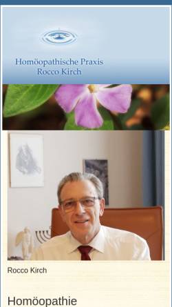 Vorschau der mobilen Webseite www.rocco-kirch.de, Rocco Kirch - Sanfte Homöopathie für Mensch und Tier