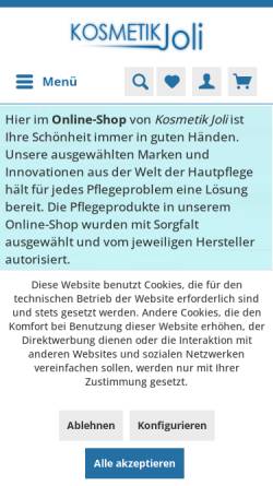 Vorschau der mobilen Webseite www.kosmetik-joli.de, Kosmetik-joli.de, Brigitte Wiedow