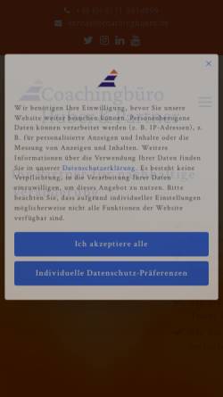 Vorschau der mobilen Webseite www.coachingbuero.de, Coachingbüro Huber & Partner