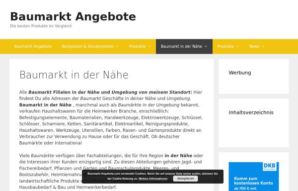 Vorschau von www.baumarkt-suche.de, Baumarkt Verzeichnis