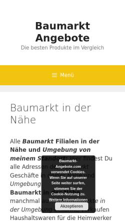Vorschau der mobilen Webseite www.baumarkt-suche.de, Baumarkt Verzeichnis