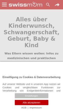 Vorschau der mobilen Webseite www.swissmom.ch, Swissmom.ch