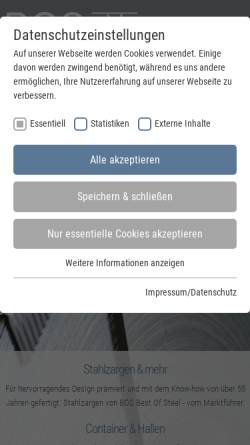 Vorschau der mobilen Webseite www.bestofsteel.de, BOS GmbH