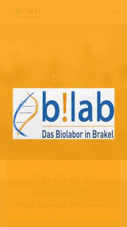 Vorschau der mobilen Webseite www.biolabor-beverungen.de, B!Lab Biolabor Beverungen