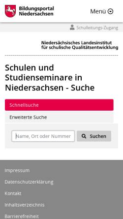 Vorschau der mobilen Webseite www.nibis.de, Niedersächsischer Bildungsserver - Schulsuche