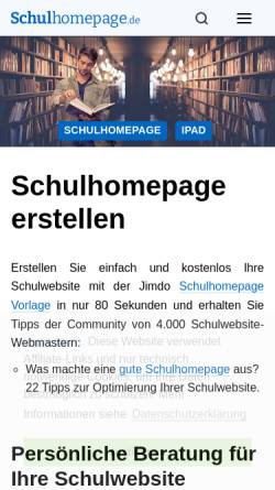 Vorschau der mobilen Webseite www.schulhomepage.de, Schulhomepage.de