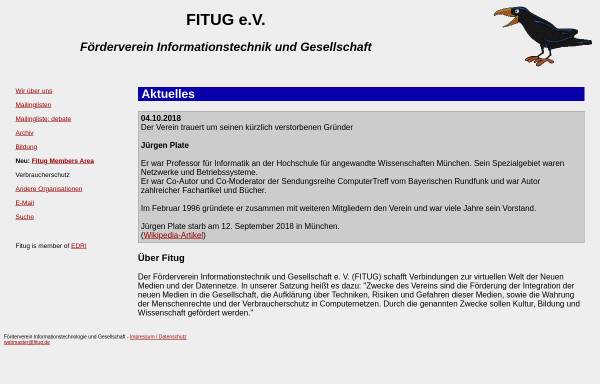 Vorschau von www.fitug.de, Förderverein Informationstechnik und Gesellschaft (FITUG)