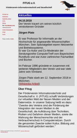Vorschau der mobilen Webseite www.fitug.de, Förderverein Informationstechnik und Gesellschaft (FITUG)