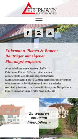 Vorschau der mobilen Webseite www.fuhrmann-denkmal.de, Fuhrmann GmbH & Co. KG