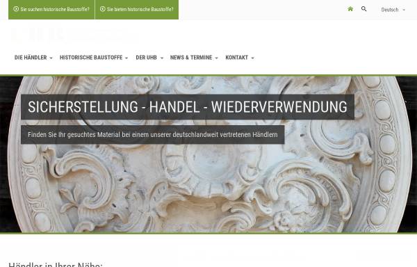 Vorschau von www.historische-baustoffe.de, Unternehmerverband Historische Baustoffe e.V.