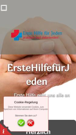 Vorschau der mobilen Webseite erstehilfeausbildungen.de, Erste Hilfe für Jeden