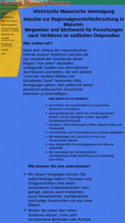 Vorschau der mobilen Webseite www.historische-masurische-vereinigung.de, Historische Masurische Vereinigung (HMV)