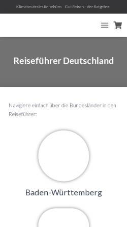 Vorschau der mobilen Webseite www.reisefuehrer-deutschland.de, Online Reiseführer Deutschland