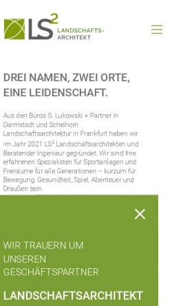 Vorschau der mobilen Webseite www.lsquadrat.de, LS2 Landschaftsarchitekt und Beratender Ingenieur