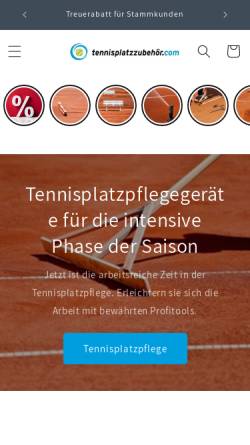 Vorschau der mobilen Webseite www.tennisplatzzubehoer.com, Carsten Klenert