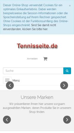 Vorschau der mobilen Webseite www.tennisseite.de, IXQ Tennisshop, Franz Josef Peters