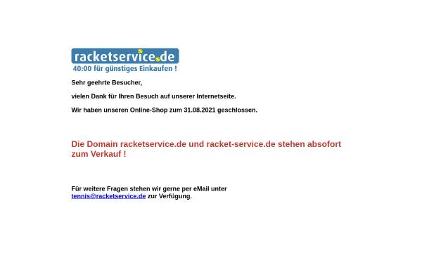 Vorschau von www.racketservice.de, Racketservice.de - Tennisversand, Volker Springmann
