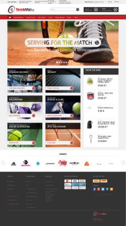 Vorschau der mobilen Webseite www.tennisman.de, Tennisman.de - Tennisversand, Dirk Schöll