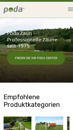 Vorschau der mobilen Webseite www.podazaunmaster.de, Poda ZaunMaster Franchise GmbH