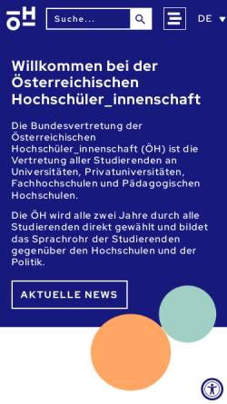 Vorschau der mobilen Webseite oeh.ac.at, Österreichische HochschülerInnenschaft - Bundesvertretung