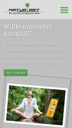 Vorschau der mobilen Webseite www.naturart.ch, Naturart GmbH