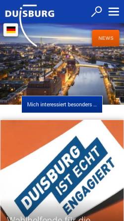 Vorschau der mobilen Webseite www.duisburg.de, Duisburg