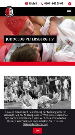 Vorschau der mobilen Webseite www.judoclub-petersberg.de, Judoclub Petersberg e.V.