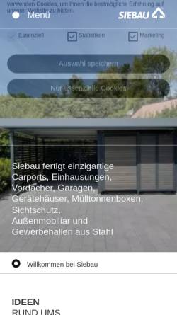 Vorschau der mobilen Webseite www.siebau.com, Siebau Raumsysteme GmbH & Co. KG