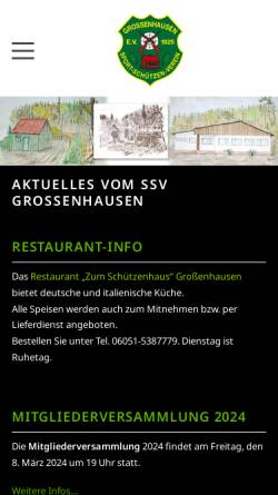 Vorschau der mobilen Webseite www.ssv-grossenhausen.de, Sportschützenverein Grossenhausen 1925 e.V.