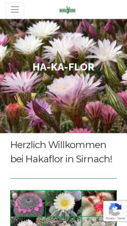 Vorschau der mobilen Webseite www.hakaflor.ch, Ha-Ka-Flor M. Hadorn