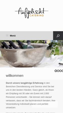 Vorschau der mobilen Webseite www.aufgetischt-catering.de, Aufgetischt Catering - DIGI, Gesellschaft für Gastronomie mbH