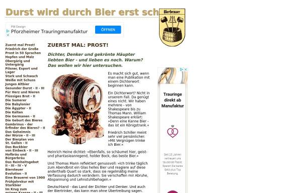 Vorschau von www.bier-lexikon.lauftext.de, Die Geschichte vom Bier