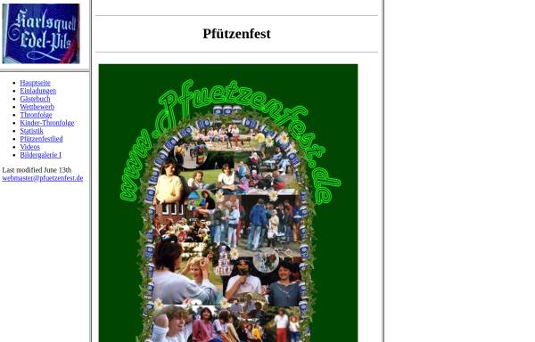 Vorschau von www.pfuetzenfest.de, Pfützenfest Startseite