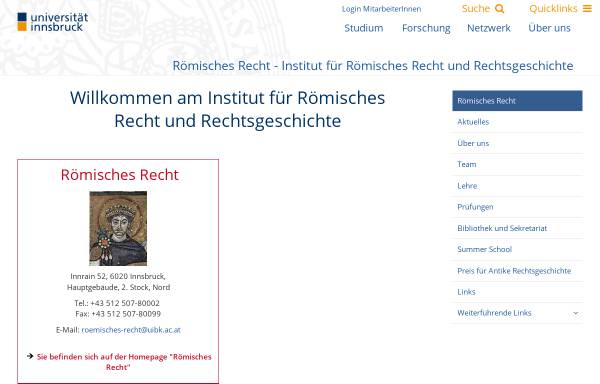 Vorschau von www.uibk.ac.at, Institut für Römisches Recht