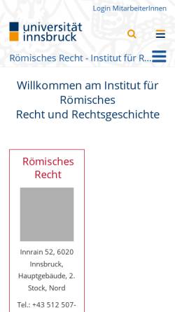 Vorschau der mobilen Webseite www.uibk.ac.at, Institut für Römisches Recht