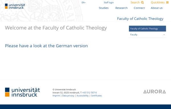 Vorschau von www.uibk.ac.at, Katholisch-Theologische Fakultät der Universität Innsbruck