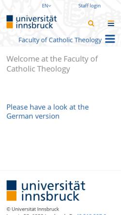 Vorschau der mobilen Webseite www.uibk.ac.at, Katholisch-Theologische Fakultät der Universität Innsbruck
