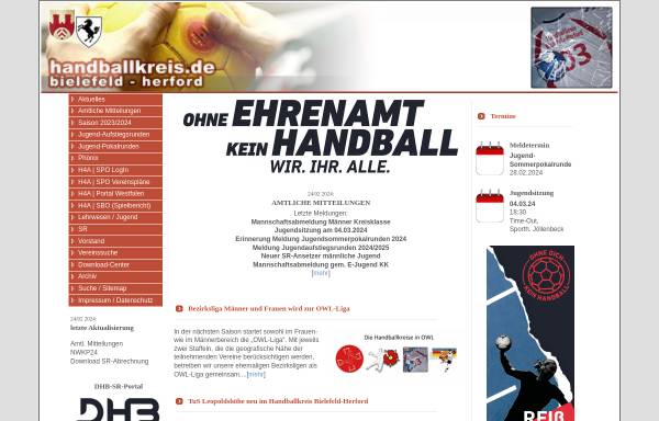 Vorschau von www.handballkreis.de, Handballkreis Bielefeld-Herford e.V.